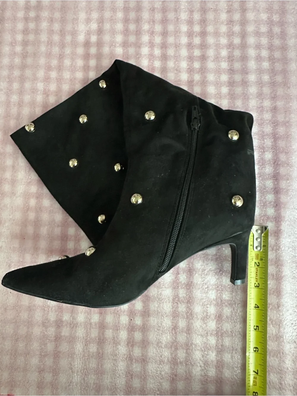 Justice Black Over-the-Knee Boots with Gold Studs